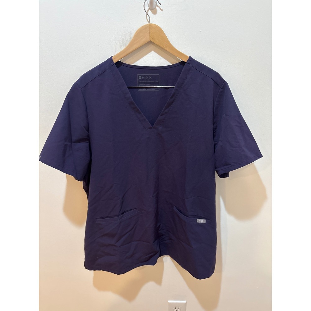 FIGS Technical Collection Purple V-Neck Scrub Top Womens XXL Short Sleeve